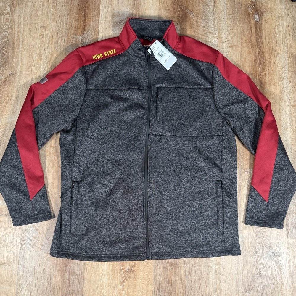 NEW Colosseum Iowa State Cyclones Mens XL Pullover Jacket Dark Gray Full Zip $65